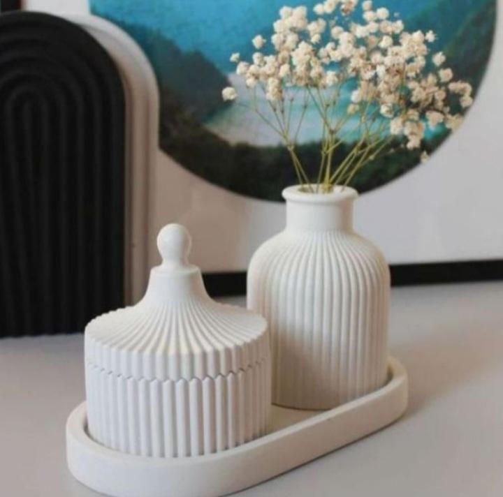Mini Vase Set - 3 Pcs Stylish Stone Vases for Home Décor